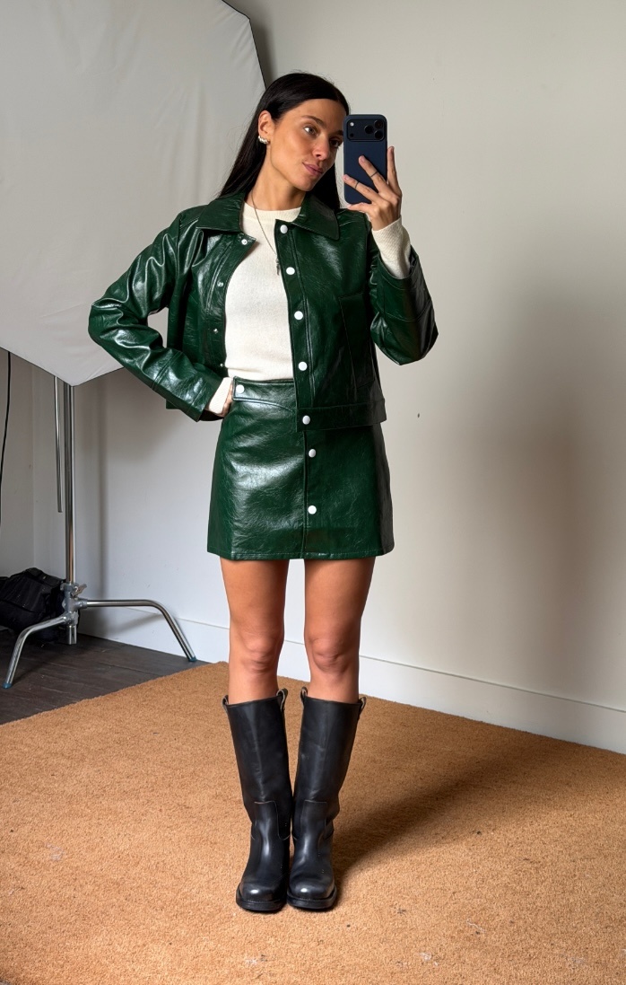 Laagam Lena Faux Leather Skirt