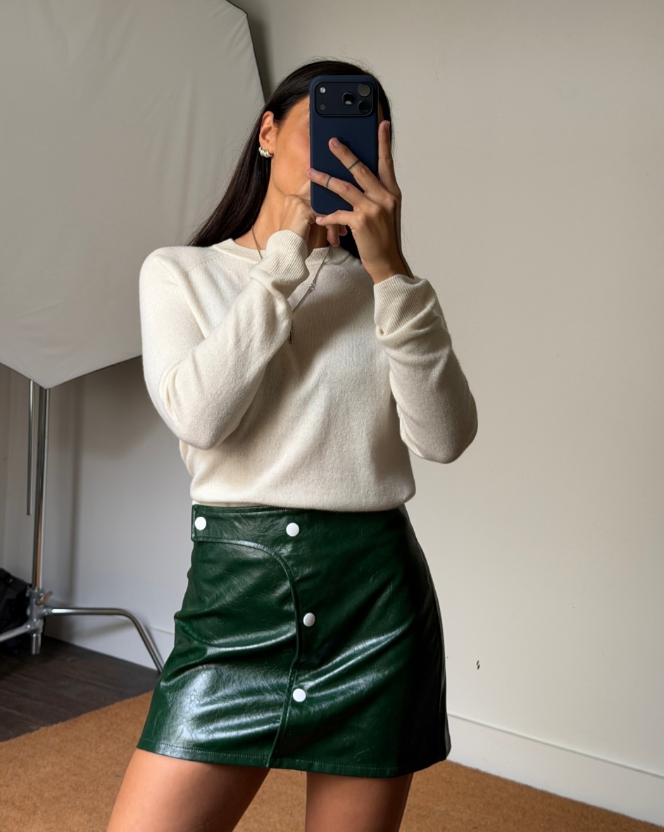 Laagam Lena Faux Leather Skirt