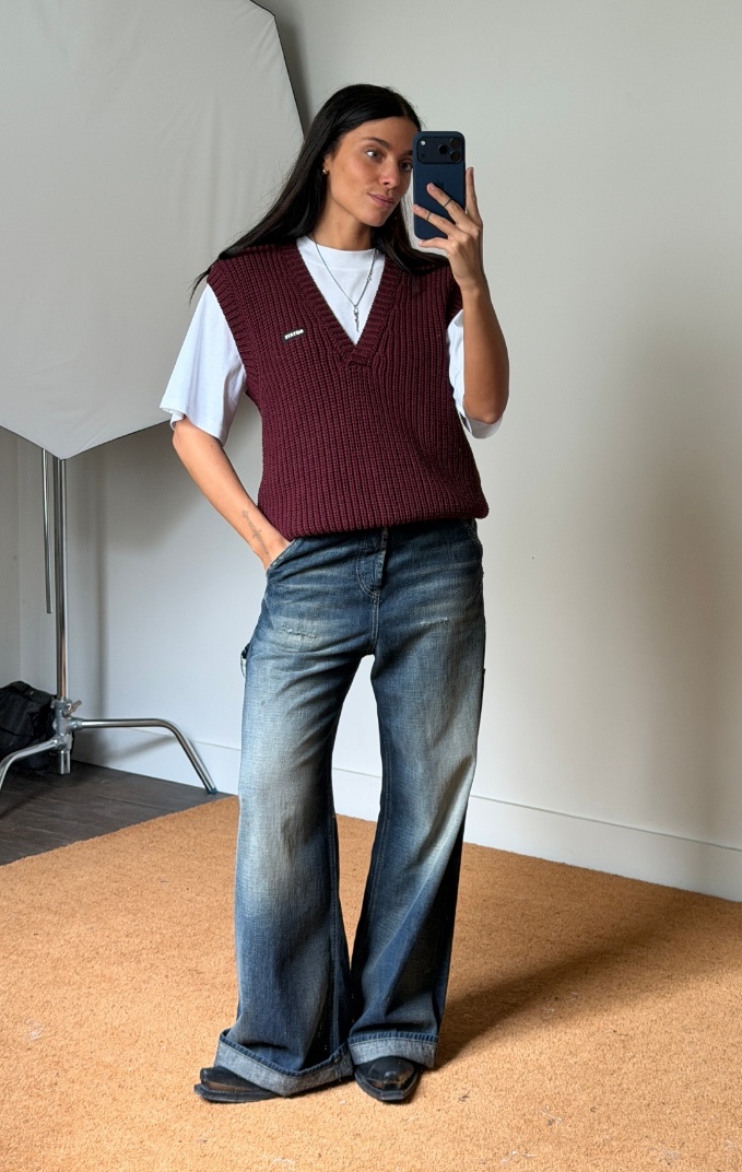 Rotate Knit V-Neck Vest