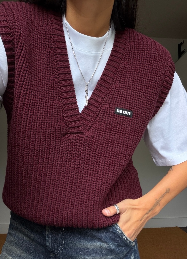 Rotate Knit V-Neck Vest