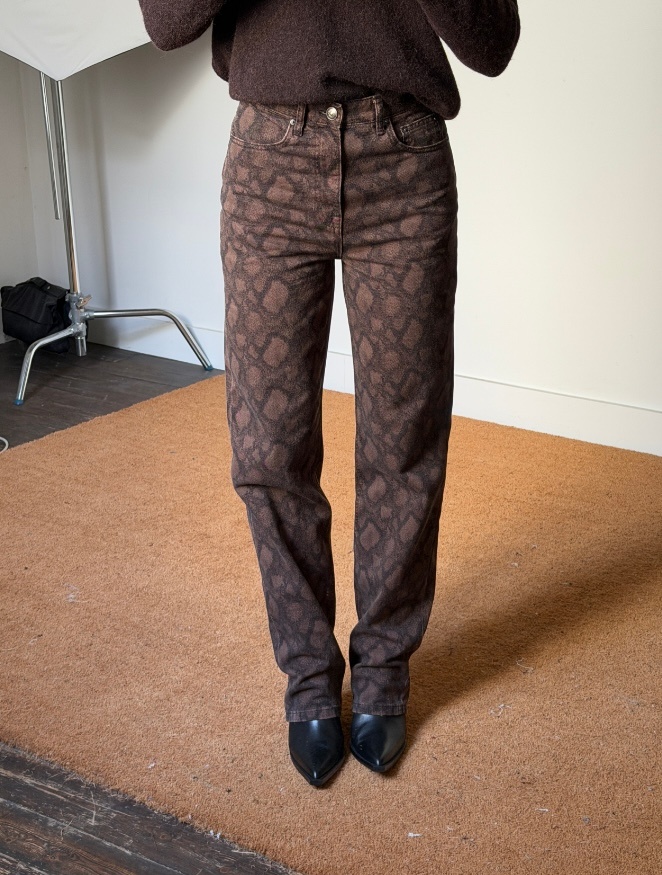 Rotate Printed Straight Trousers