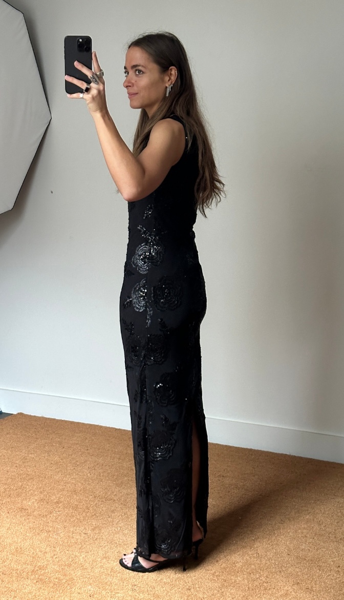 Rotate Sequins Fitted Maxi Dress