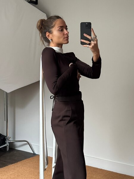 Rotate Longsleeved Scarf Top