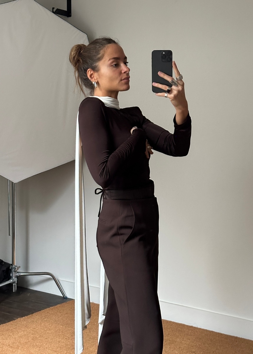 Rotate Longsleeved Scarf Top