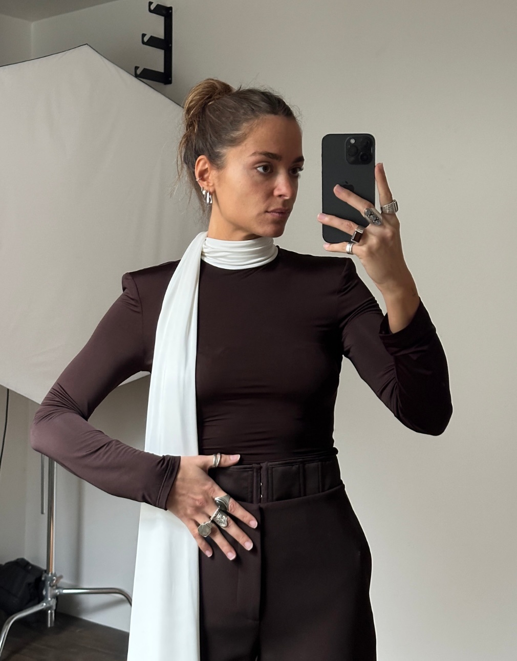 Rotate Longsleeved Scarf Top