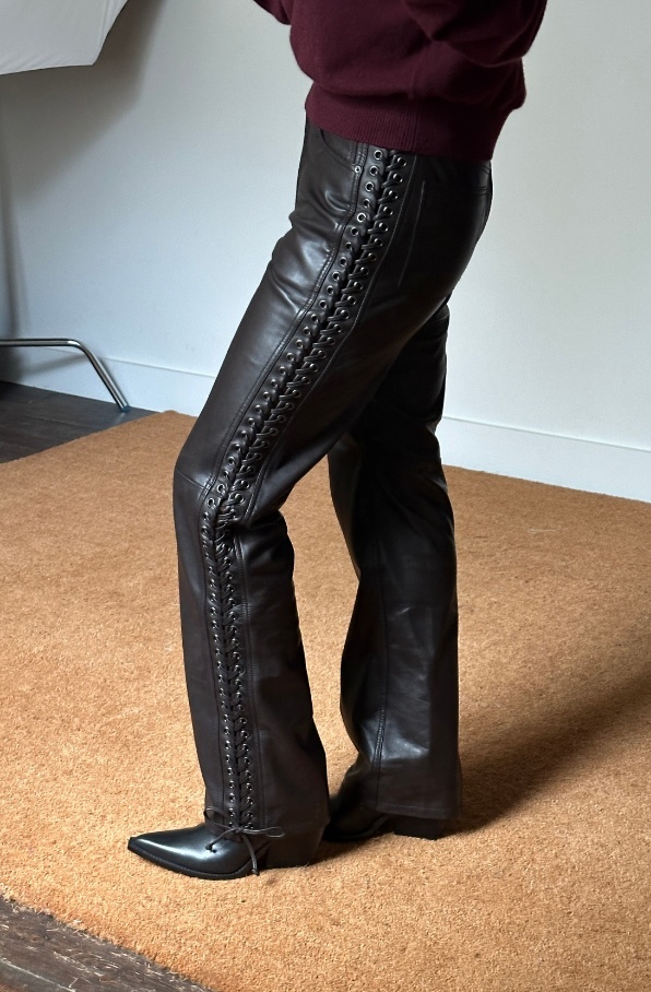 Rotate Laced Leather Trousers