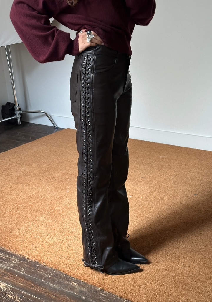 Rotate Laced Leather Trousers