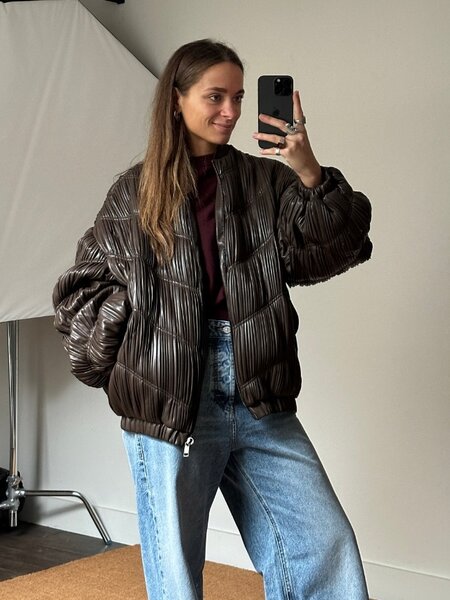 Rotate Pleated Bomber Jacket