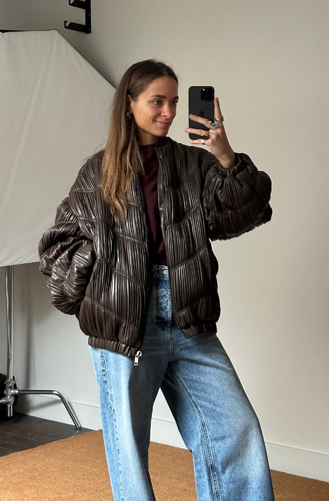 Rotate Pleated Bomber Jacket