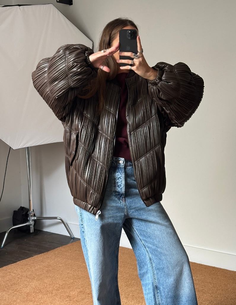 Rotate Pleated Bomber Jacket