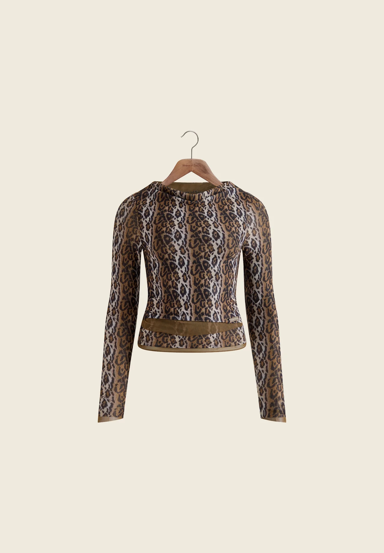 House of Sunny Mesh Leopard Double Layer Longsleeve