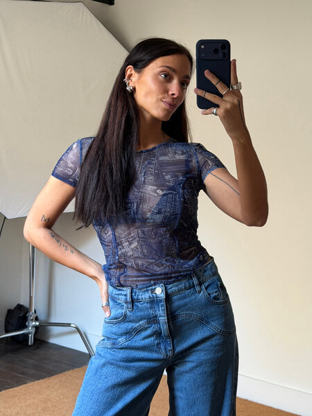 Diesel Kasia Denim Mesh T-Shirt