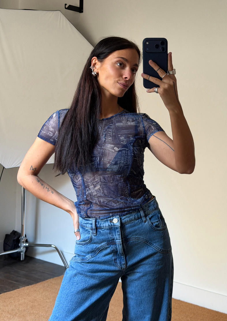 Diesel Kasia Denim Mesh T-Shirt