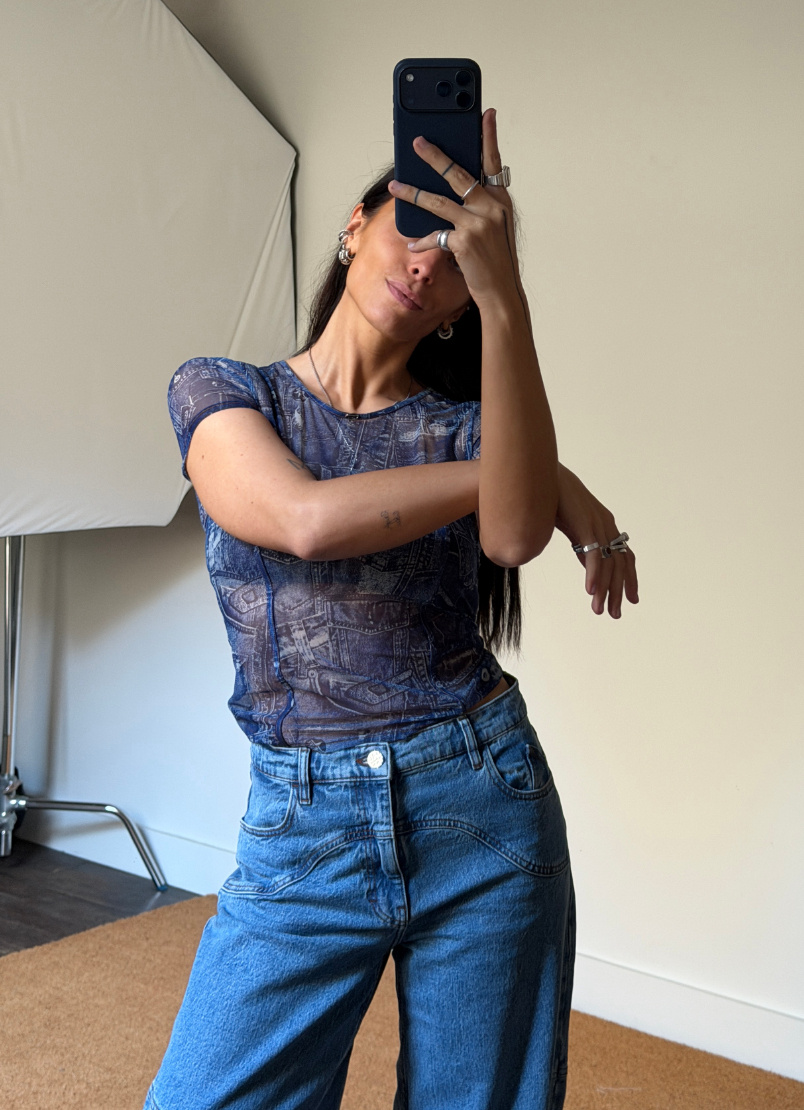 Diesel Kasia Denim Mesh T-Shirt