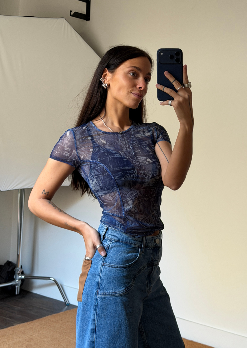 Diesel Kasia Denim Mesh T-Shirt