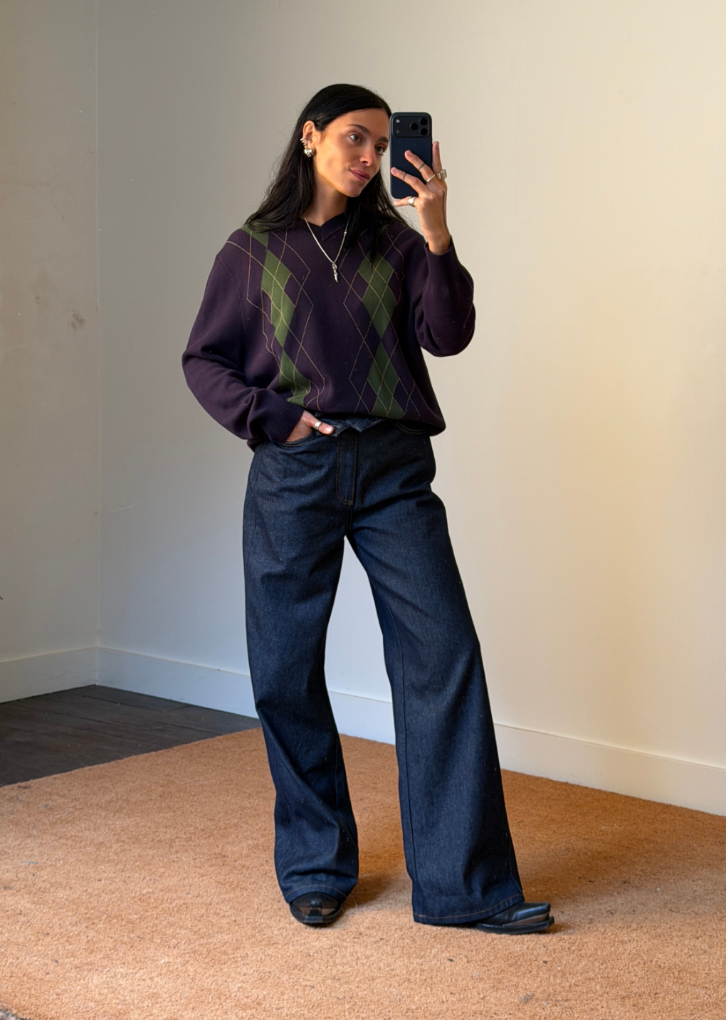 House of Sunny Argyle Jumper Sweater