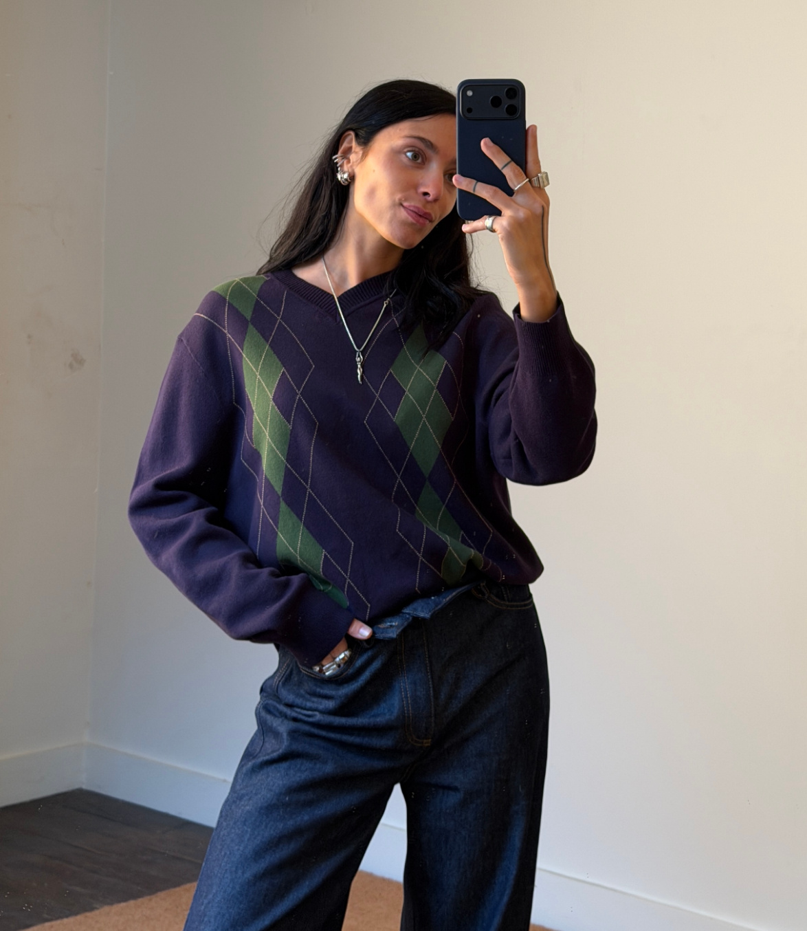 House of Sunny Argyle Jumper Sweater