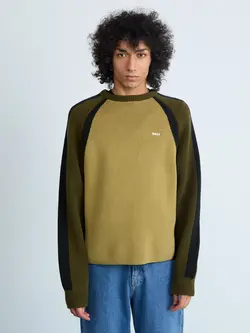 Obey Men Raglan Crew Neck Sweater