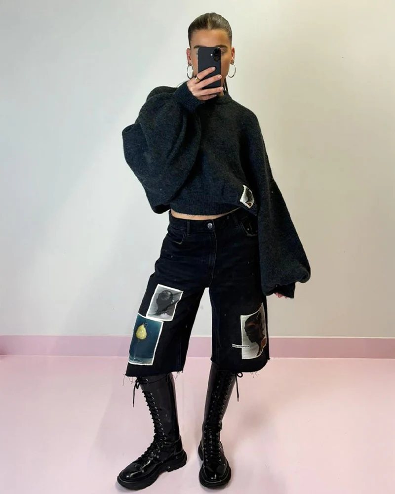 Stieglitz Camille Cropped Knitted Sweater