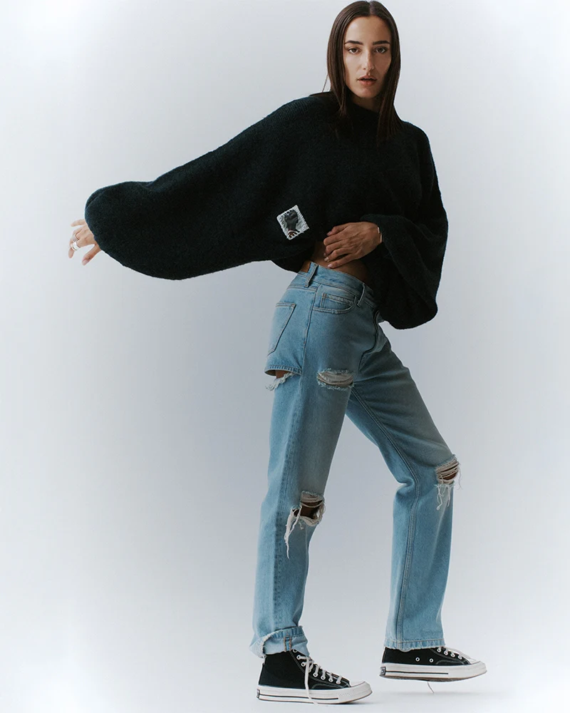 Stieglitz Camille Cropped Knitted Sweater