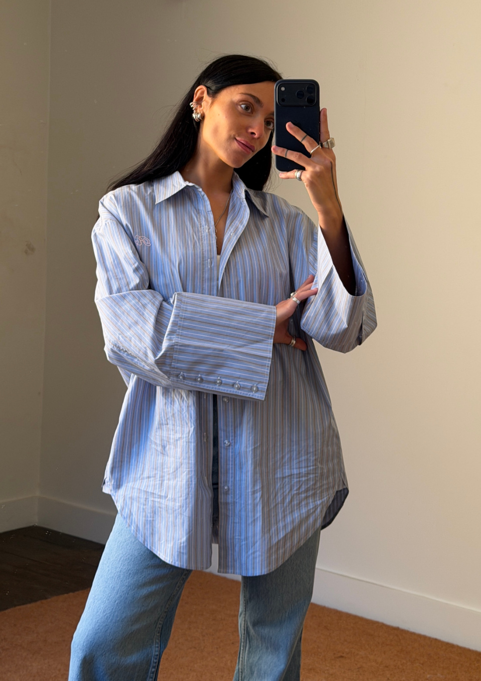 Rotate Poplin Oversized Shirt