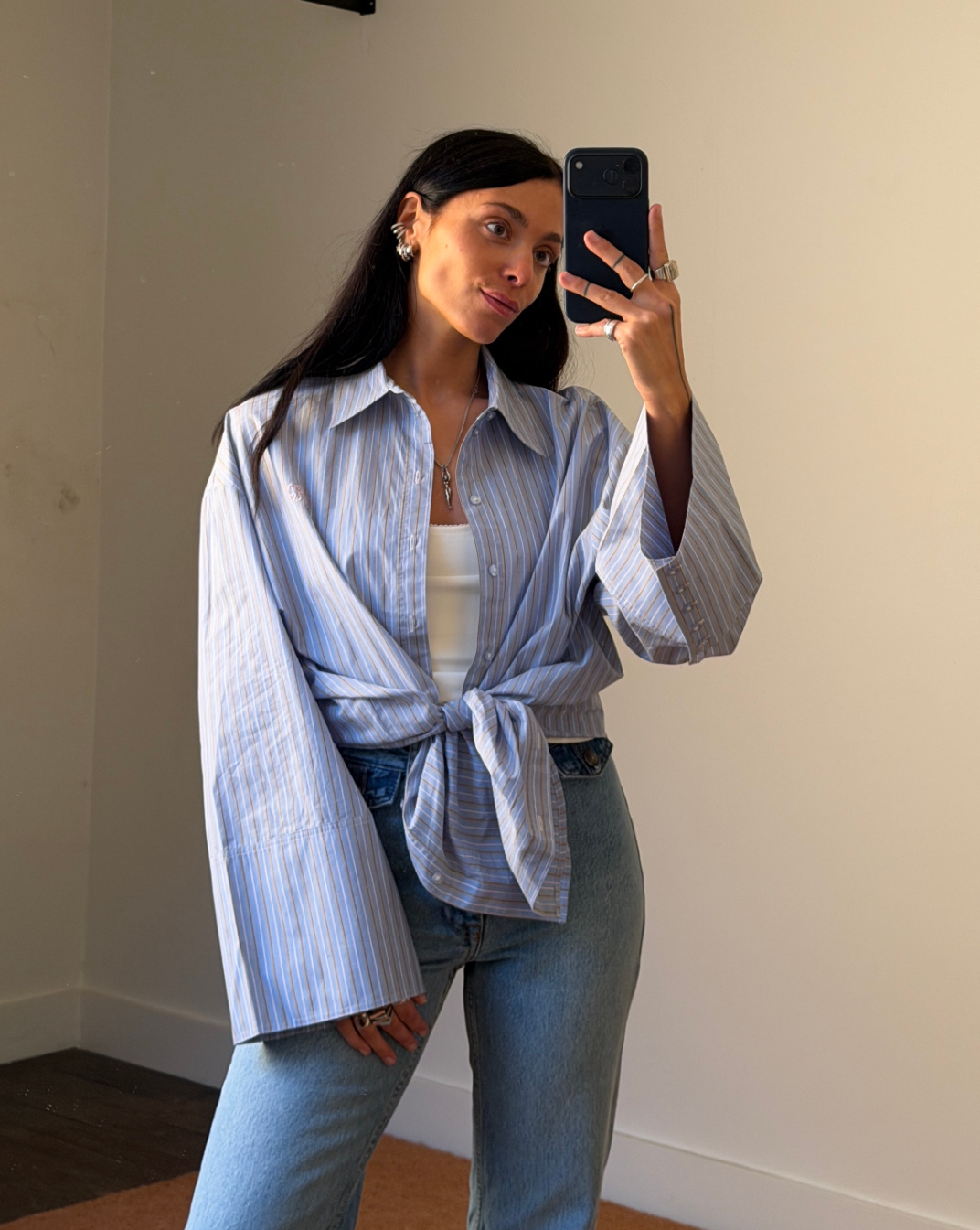 Rotate Poplin Oversized Shirt