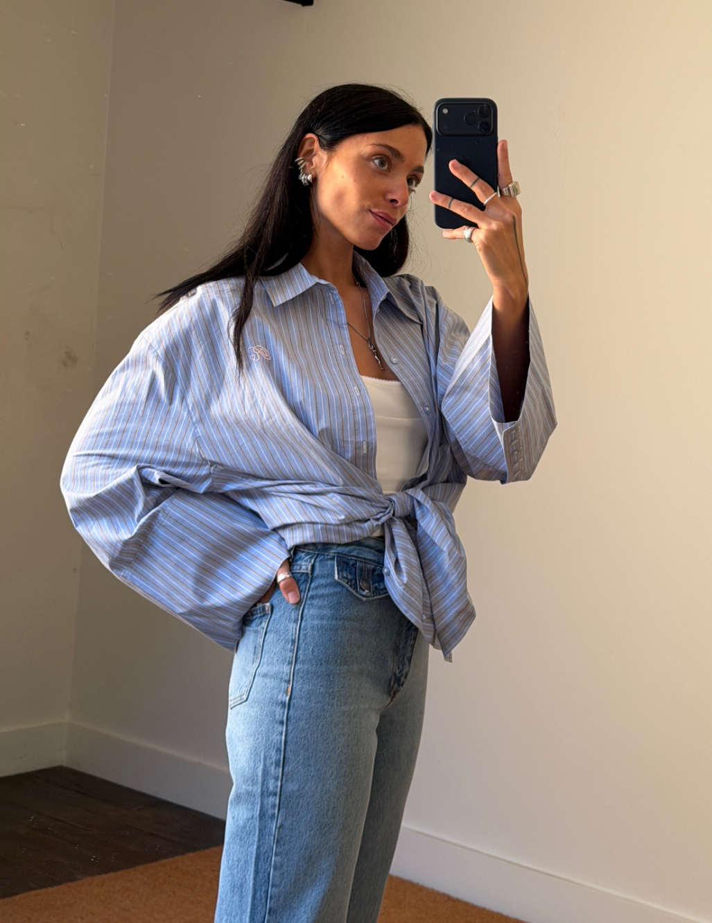 Rotate Poplin Oversized Shirt