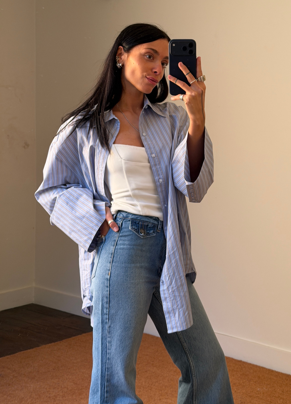 Rotate Poplin Oversized Shirt