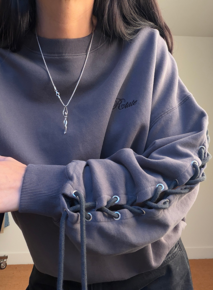 Rotate Lacing Crewneck Sweater