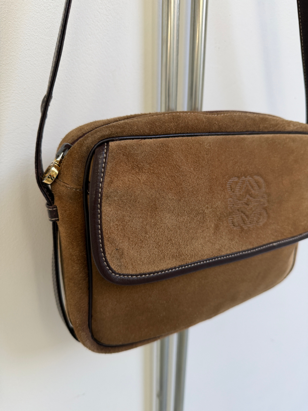 RR ARCHIVE Loewe Anagram Suede Shoulder Bag