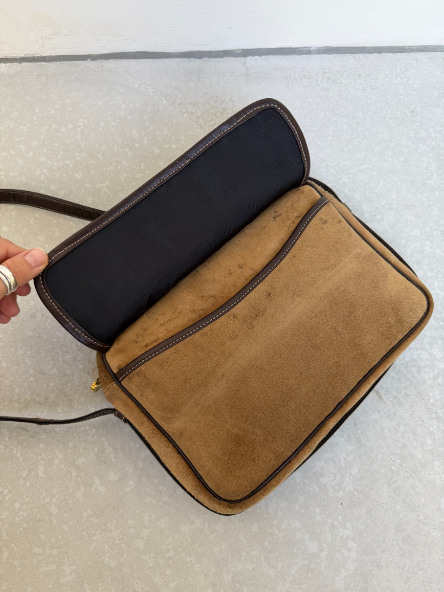 RR ARCHIVE Loewe Anagram Suede Shoulder Bag