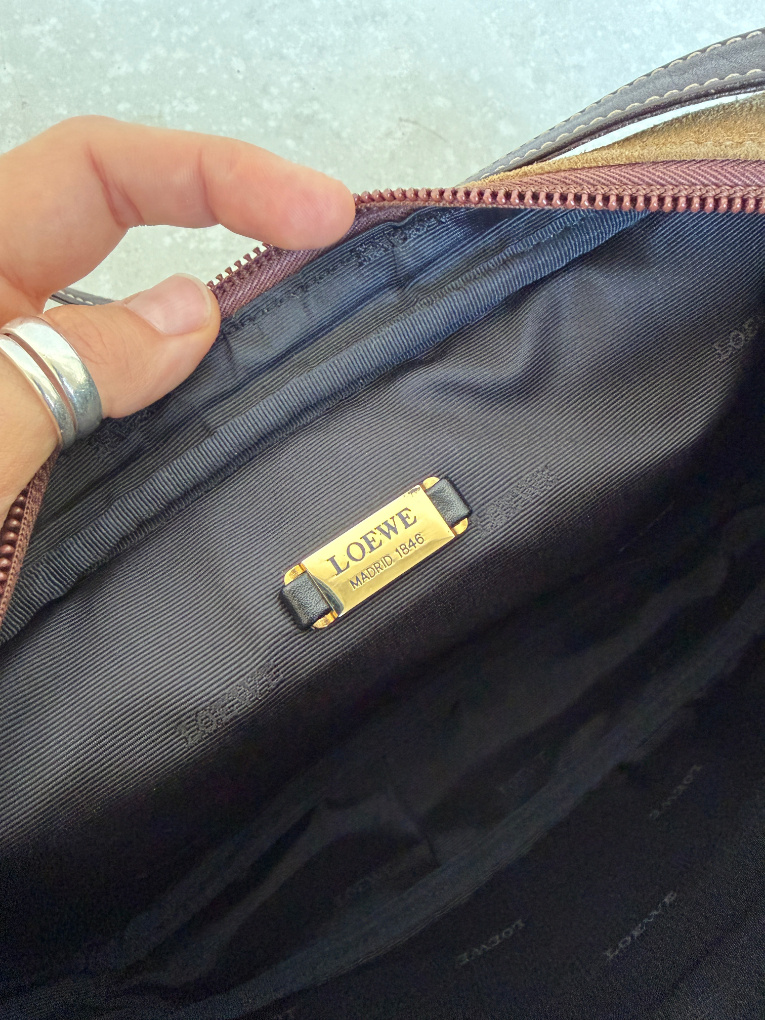 RR ARCHIVE Loewe Anagram Suede Shoulder Bag