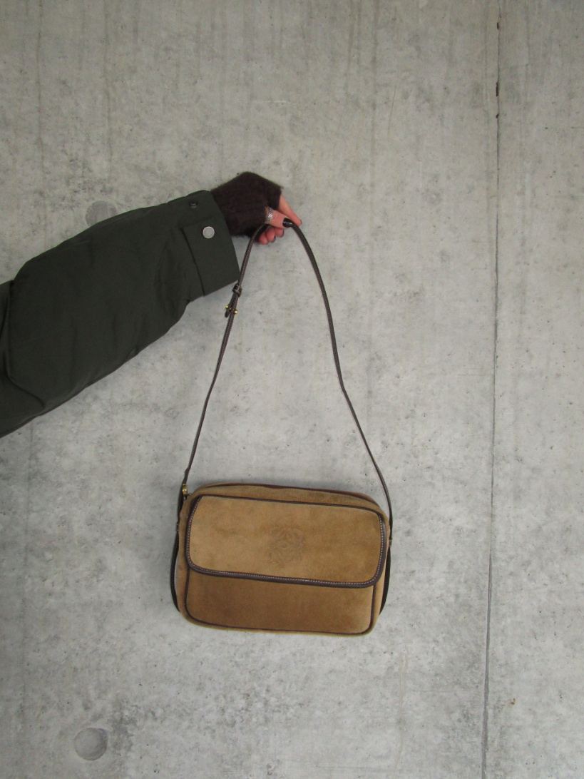 RR ARCHIVE Loewe Anagram Suede Shoulder Bag