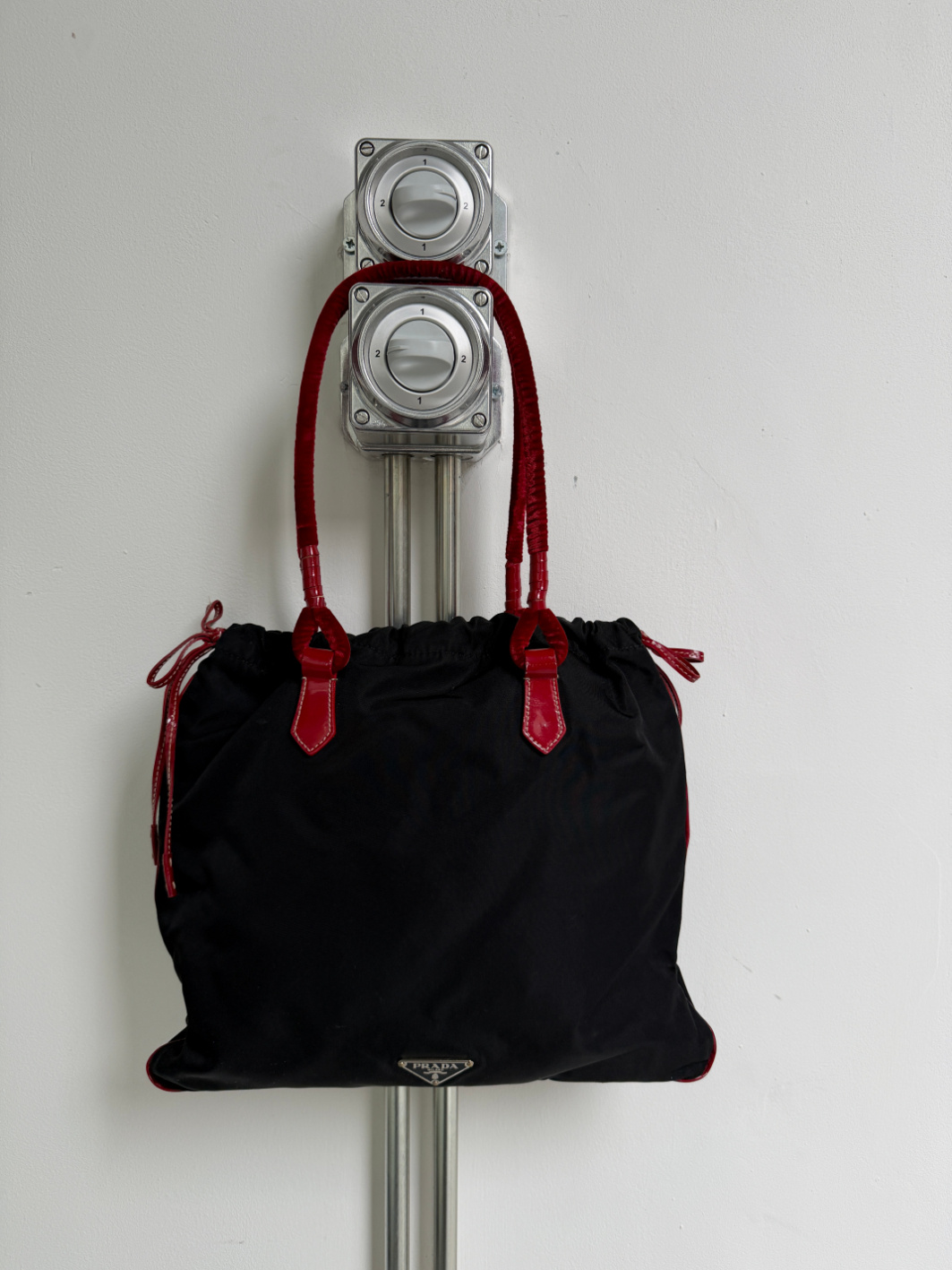 RR ARCHIVE Prada Nylon Triangle Plate Tote Bag