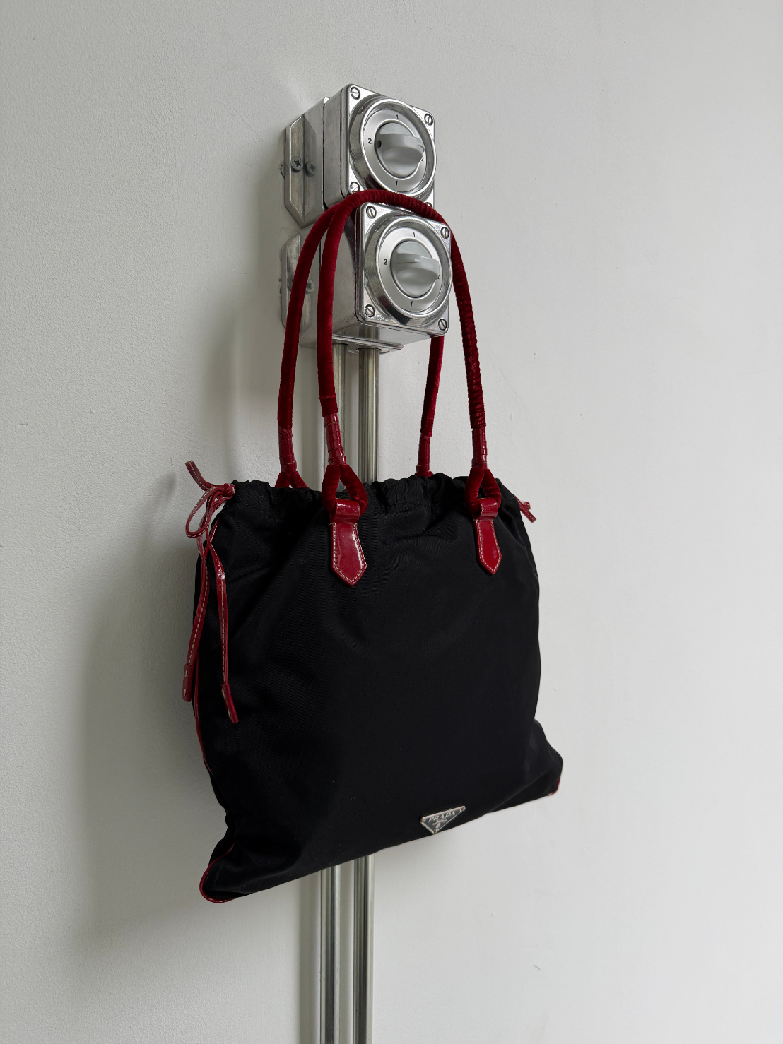 RR ARCHIVE Prada Nylon Triangle Plate Tote Bag