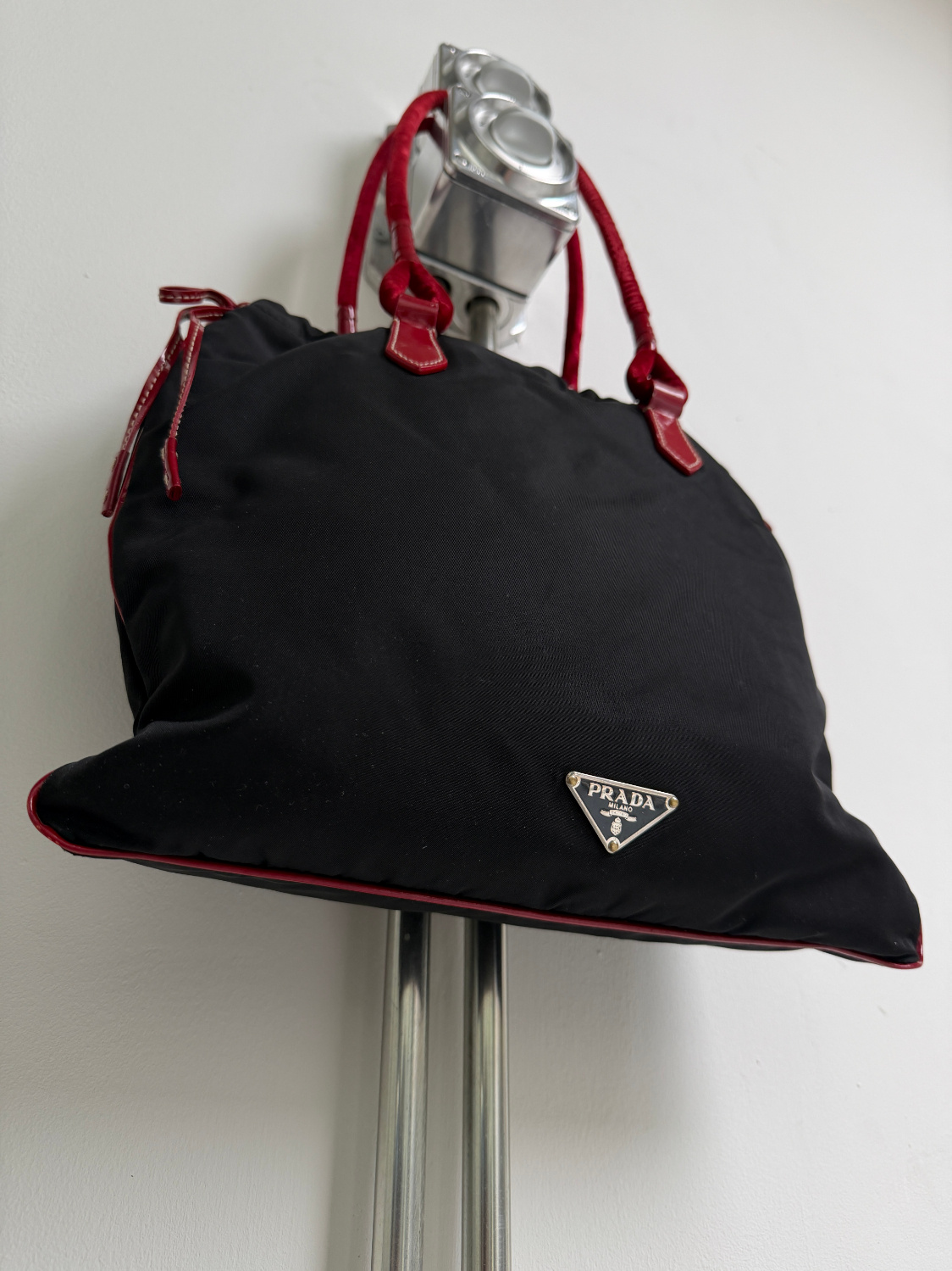 RR ARCHIVE Prada Nylon Triangle Plate Tote Bag