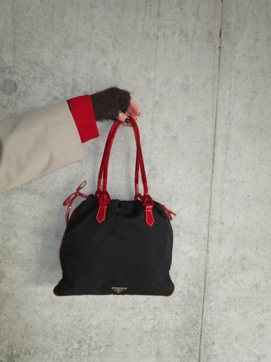 RR ARCHIVE Prada Nylon Triangle Plate Tote Bag