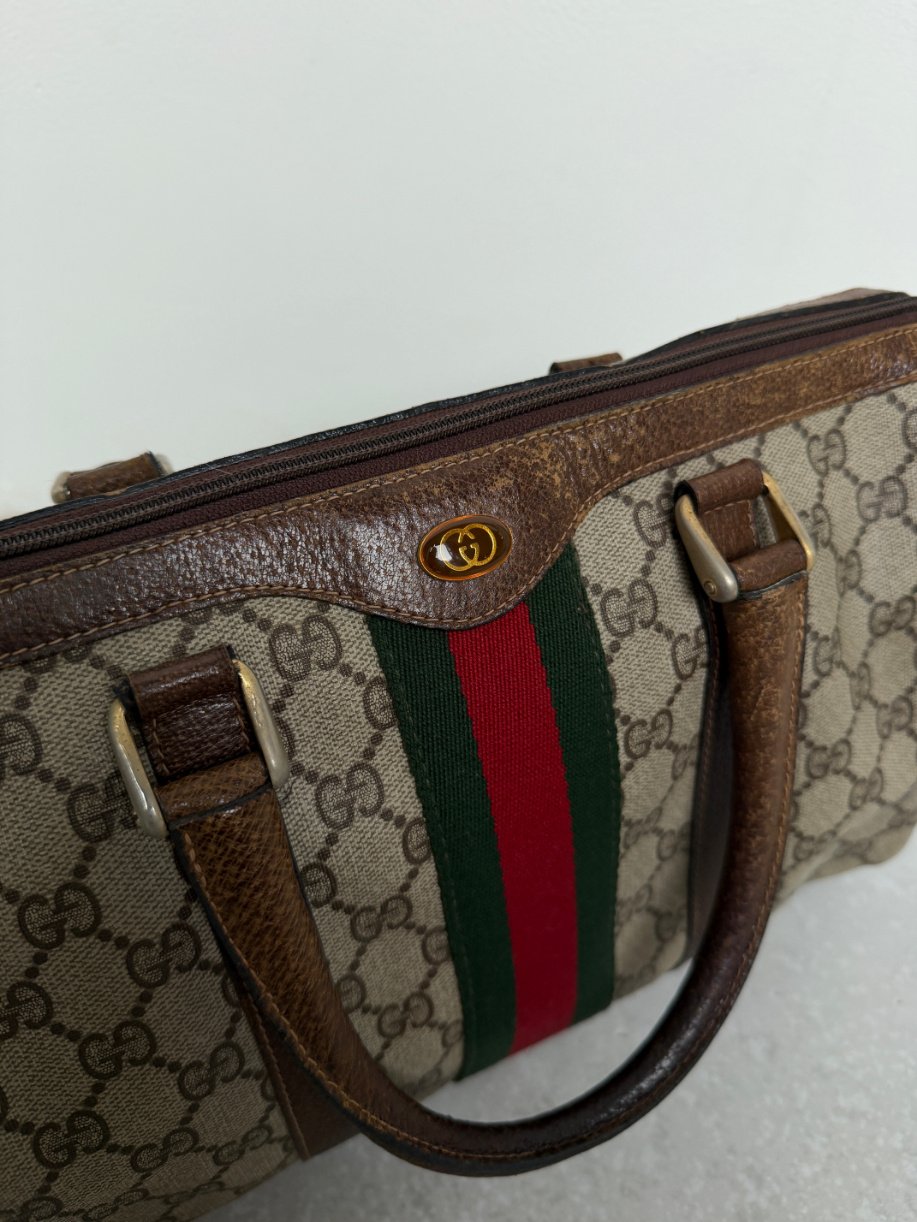 RR ARCHIVE Gucci GG Canvas Boston Bag