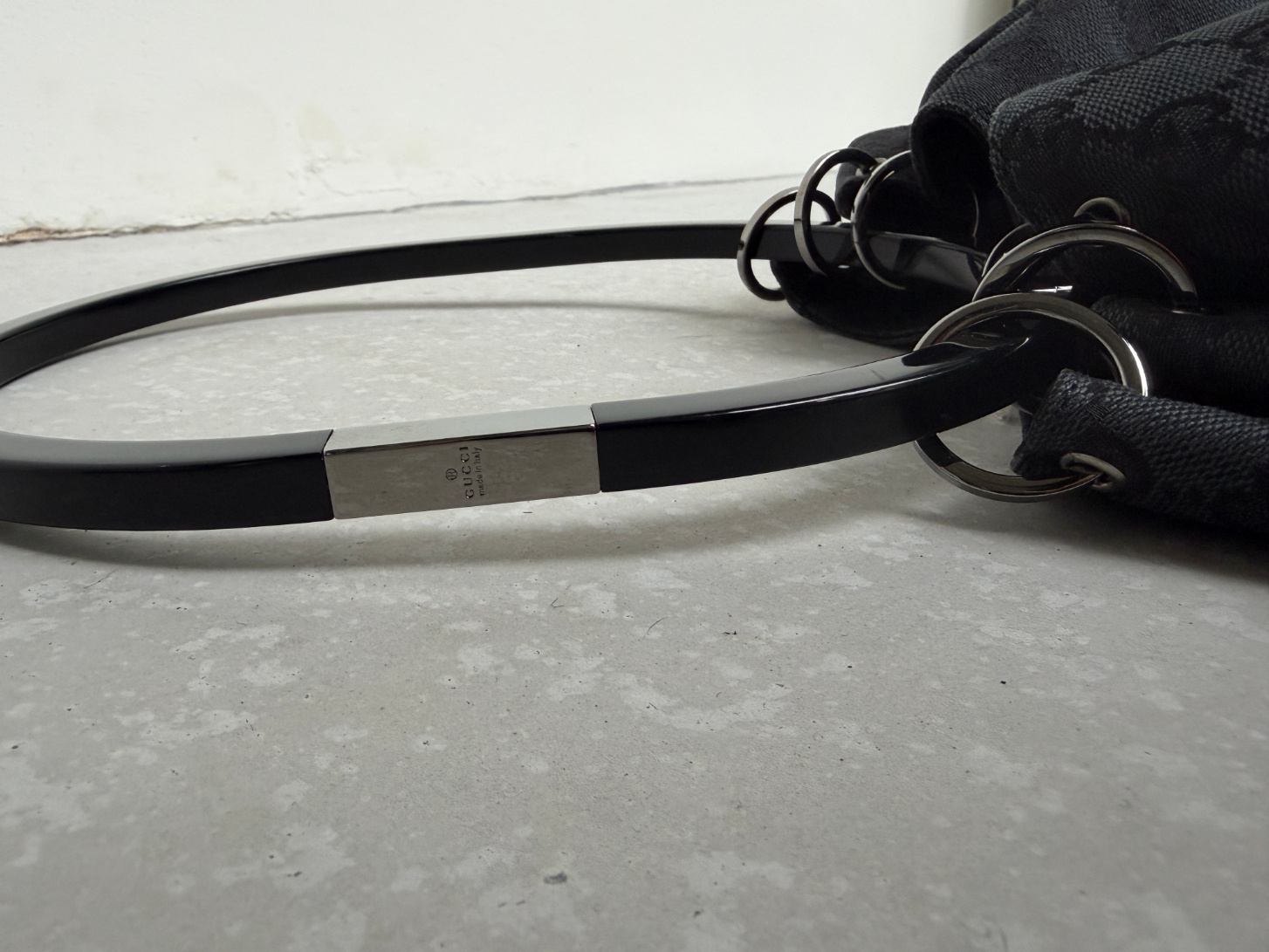 RR ARCHIVE Gucci GG Ring Handle Canvas Handbag