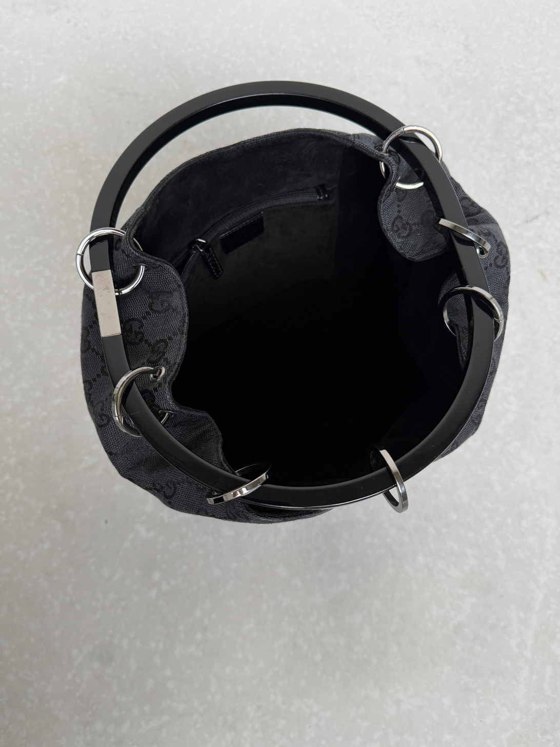 RR ARCHIVE Gucci GG Ring Handle Canvas Handbag