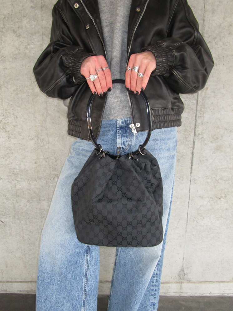 RR ARCHIVE Gucci GG Ring Handle Canvas Handbag