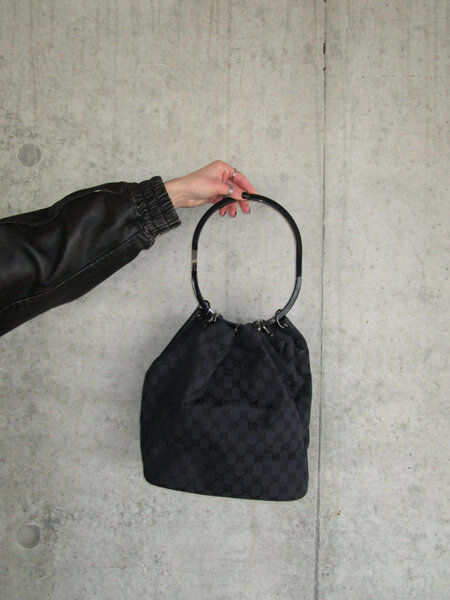 RR ARCHIVE Gucci GG Ring Handle Canvas Handbag