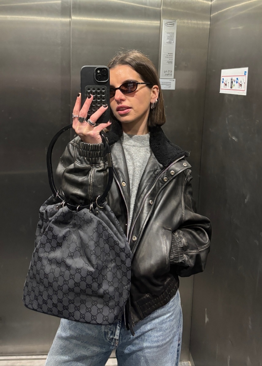 RR ARCHIVE Gucci GG Ring Handle Canvas Handbag