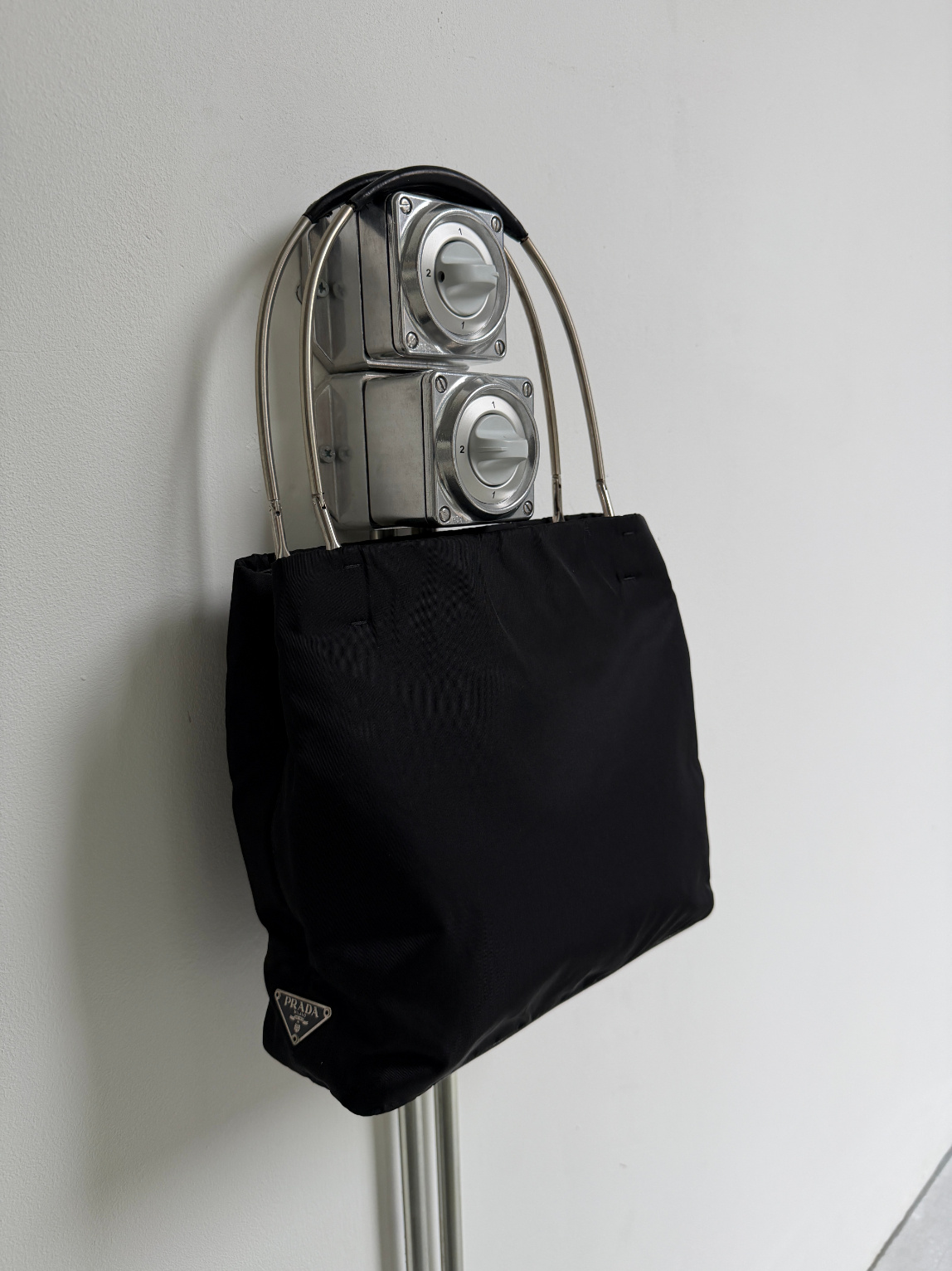 RR ARCHIVE Prada Nylon Metal Arc Bag