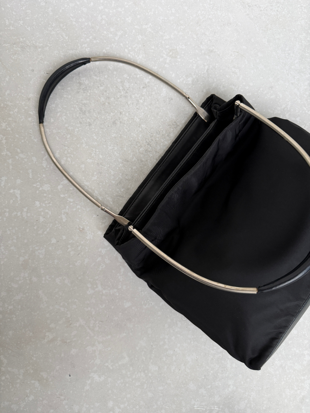 RR ARCHIVE Prada Nylon Metal Arc Bag