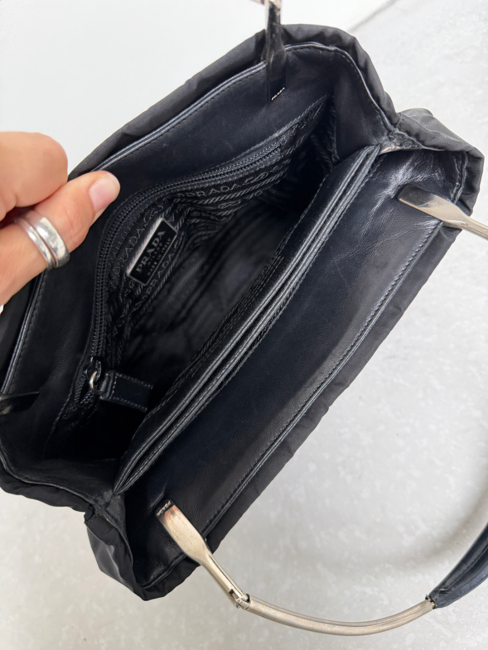 RR ARCHIVE Prada Nylon Metal Arc Bag