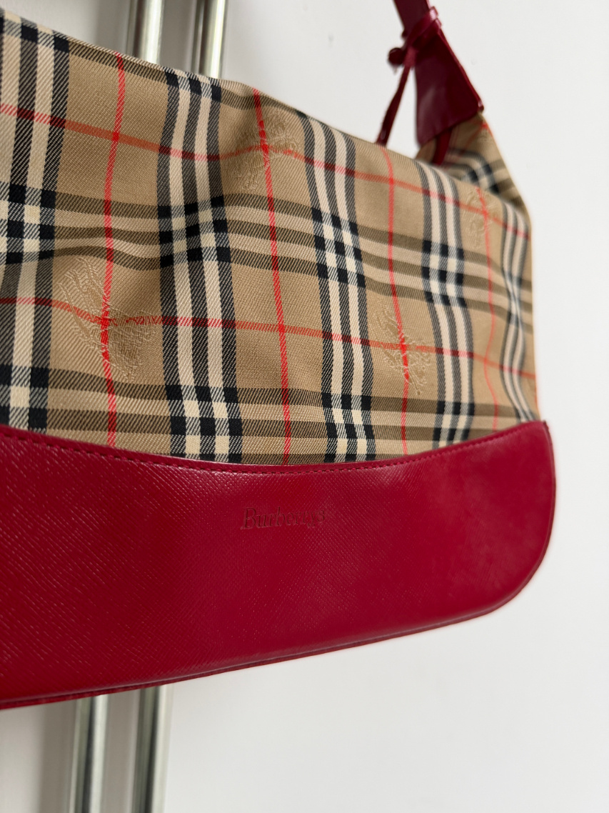 RR ARCHIVE Burberry Haymarket Canvas Shoulder Bag