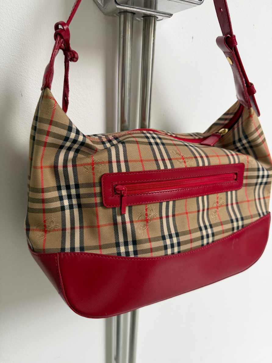 RR ARCHIVE Burberry Haymarket Canvas Shoulder Bag
