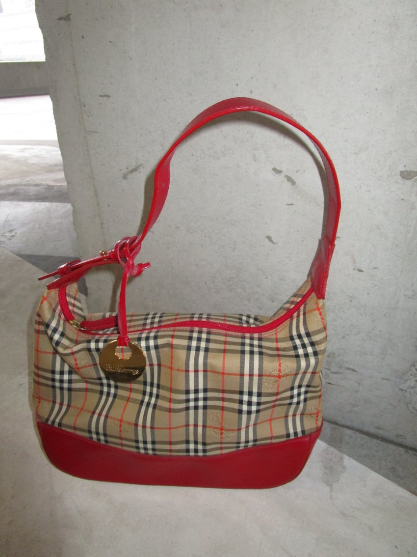 RR ARCHIVE Burberry Haymarket Canvas Shoulder Bag