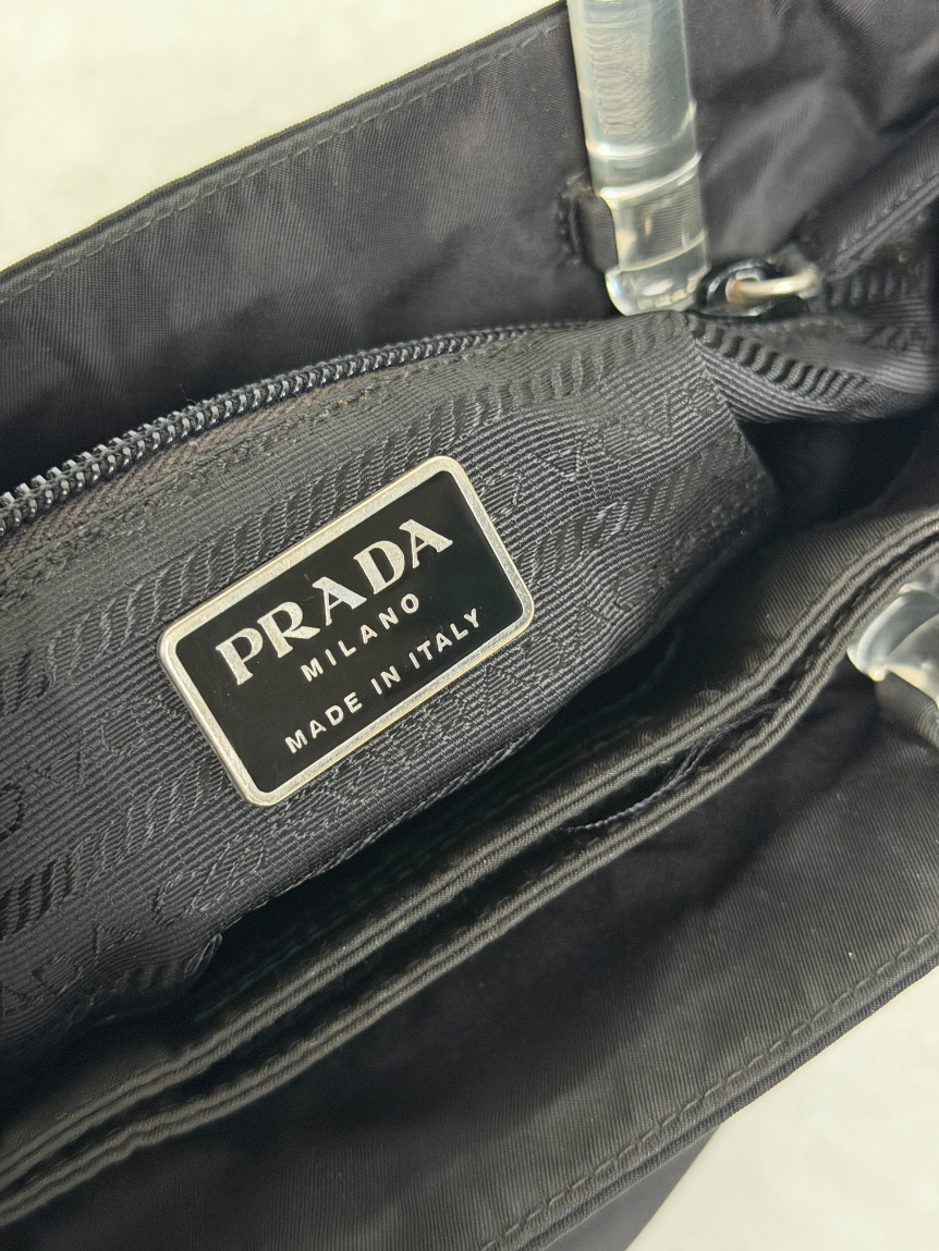 RR ARCHIVE Prada Nylon Plexi Handles Bag